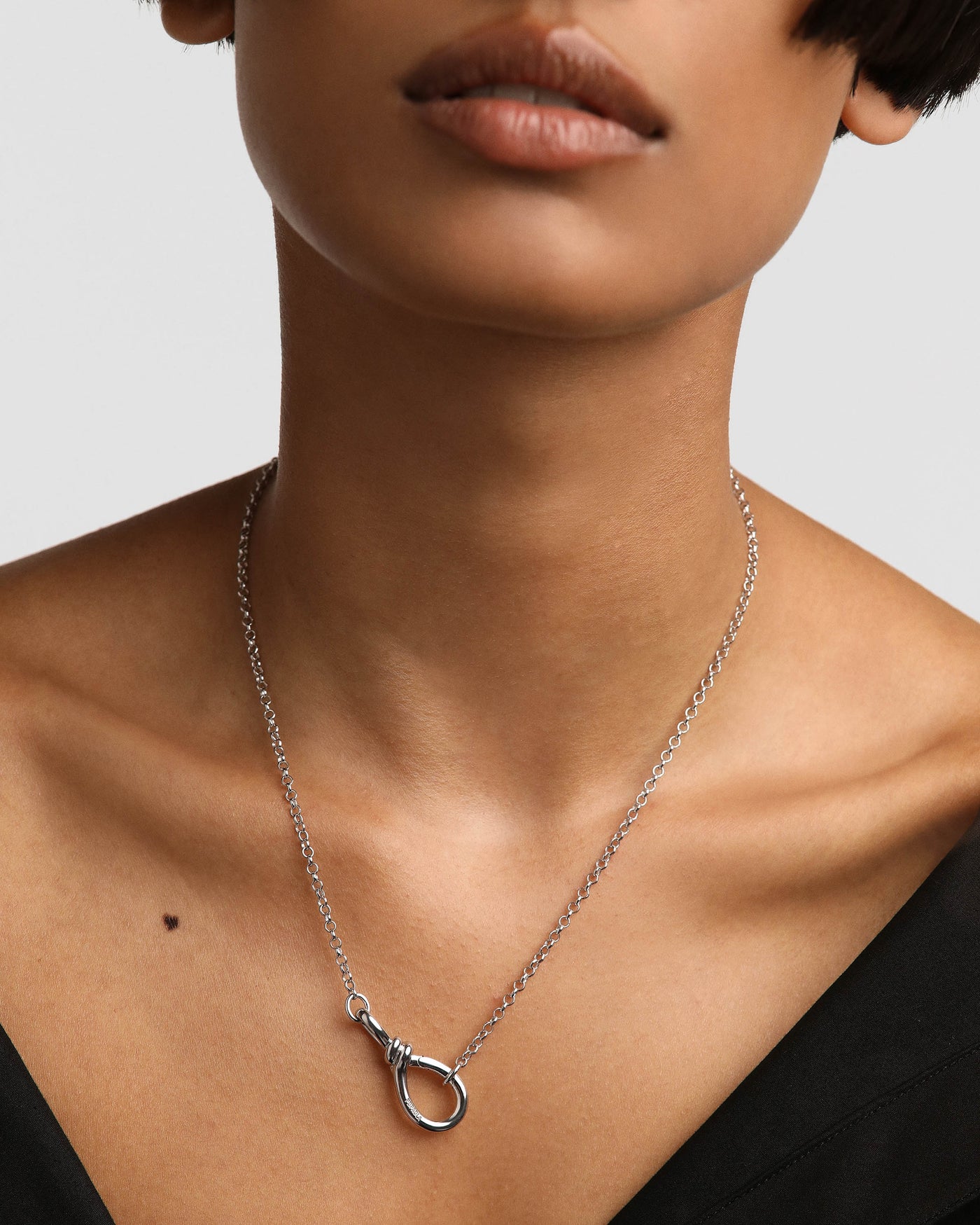 Stacker Clasp Silver Chain Necklace